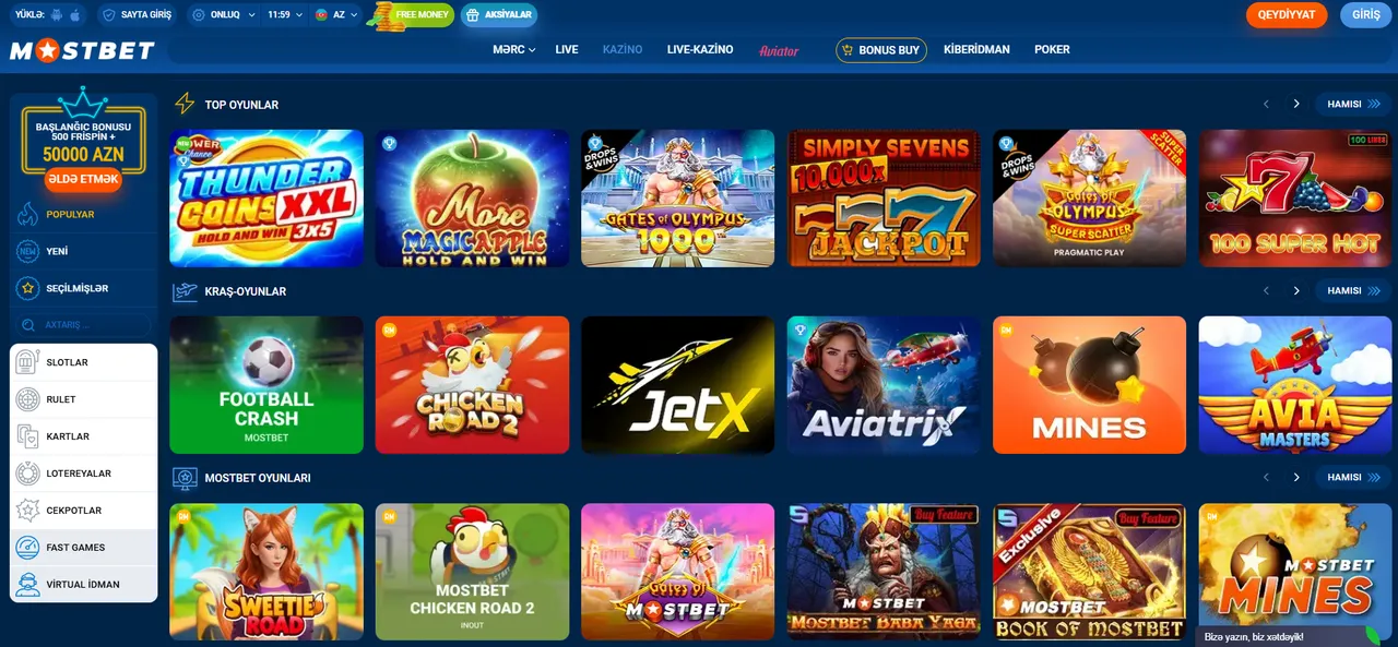 Mostbet AZ Casino — oyun və əyləncə dünyası